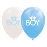 Luftballons Sohn Baby Blau Weiß 30 cm, 8st. - afbeelding 1