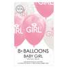 Ballons Tochter Baby Pink White 30 cm, 8st.