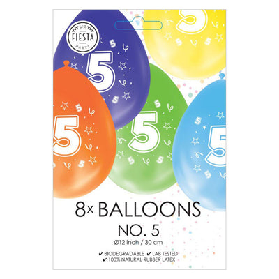 Luftballons 2-seitig bedruckt Figur 5, 8Stk.