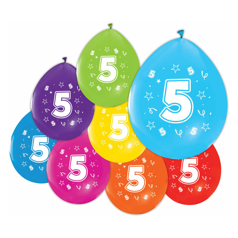 Luftballons 2-seitig bedruckt Figur 5, 8Stk.