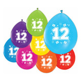 Ballons 2-seitige gedruckte Abbildung 12, 8st. - afbeelding 1