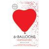 Luftballons Herzballons rot 30 cm, 6st.