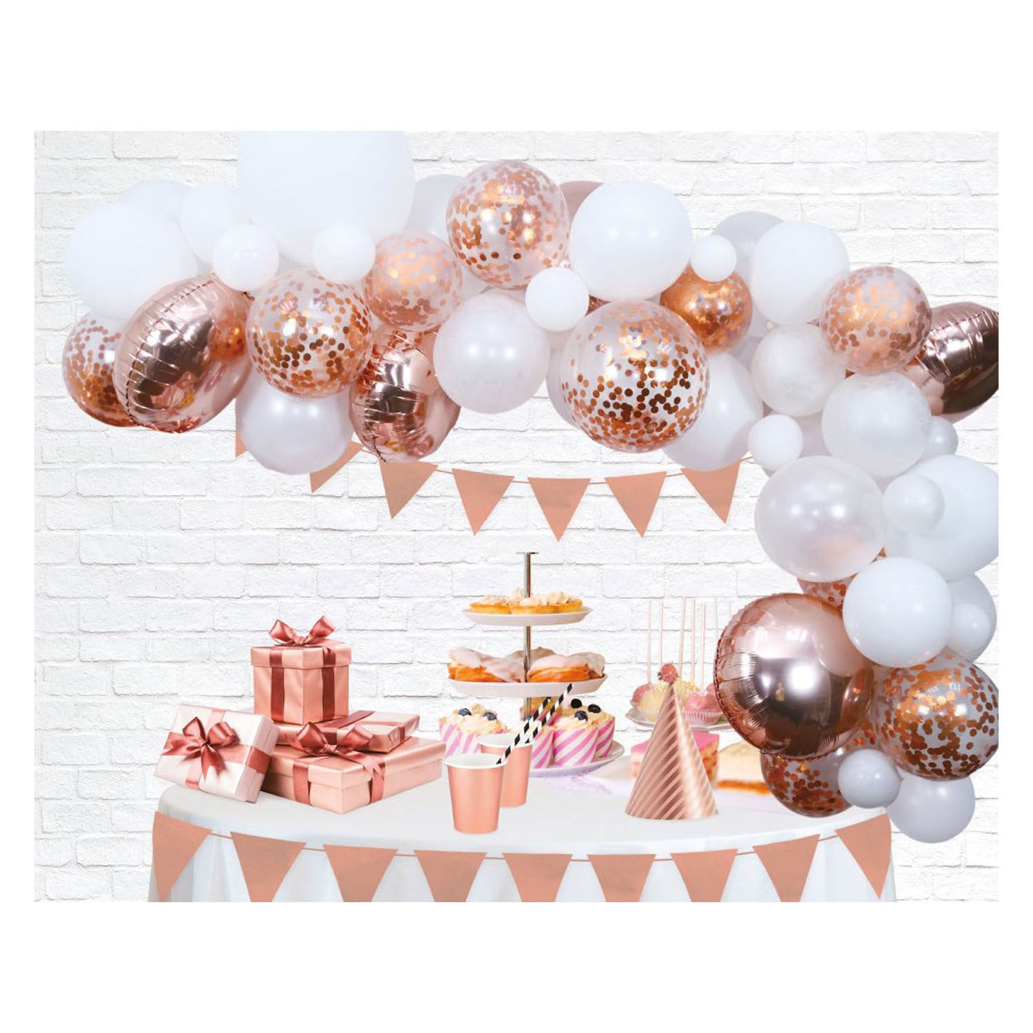 Luftballons Boog Set Roségold