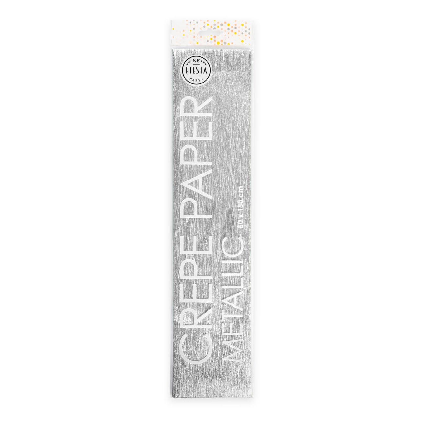 Globos Metallic Crepe Papier Silber, 50x150 cm