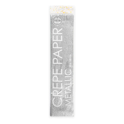 Globos Metallic Crepe Papier Silber, 50x150 cm