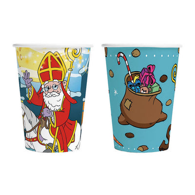 Sinterklaas Pappbecher 210 ml 8 Stück | 2 Stk