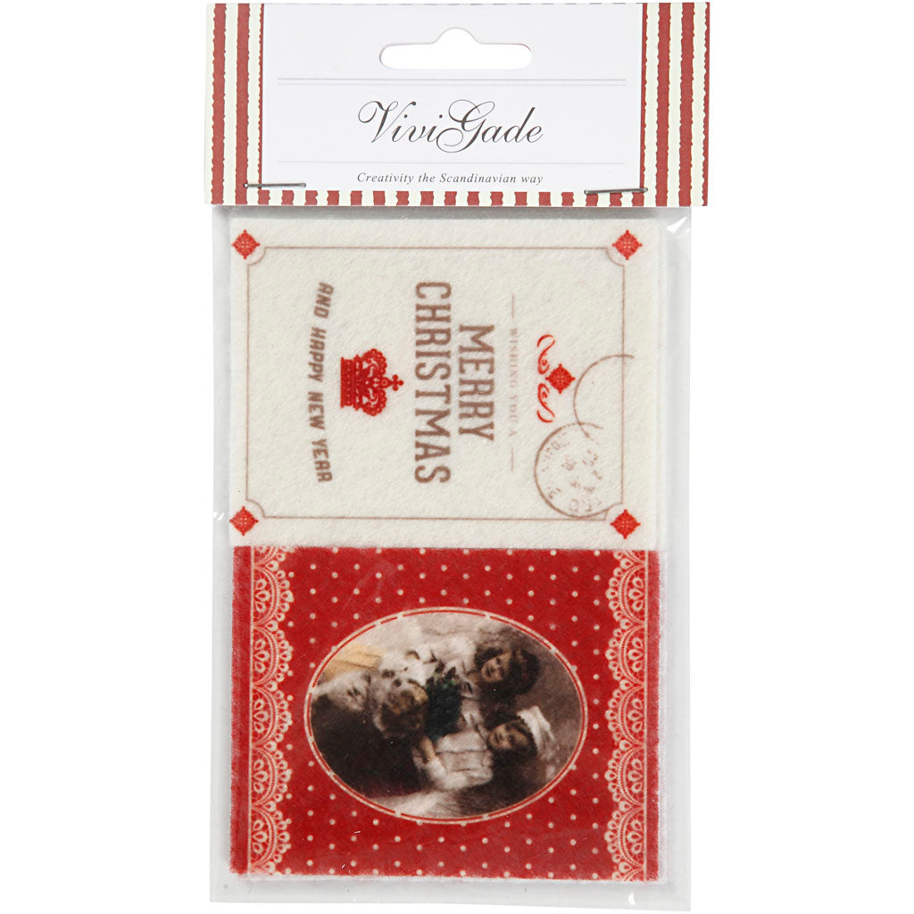 Vivi Gade Filzaufkleber, Größe 6,5 x 8,5 cm, Dicke 1 mm, 4 Stück 1 Box