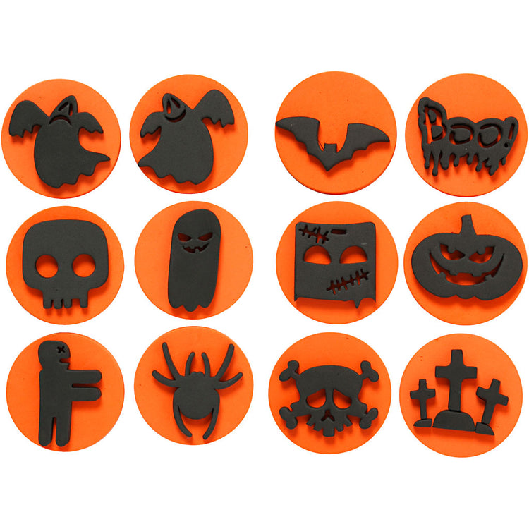 Creativ Company Schaumstoffstempel, Halloween, D 7,5 cm, Stärke 2,5 cm, 6 Stück 1 Box
