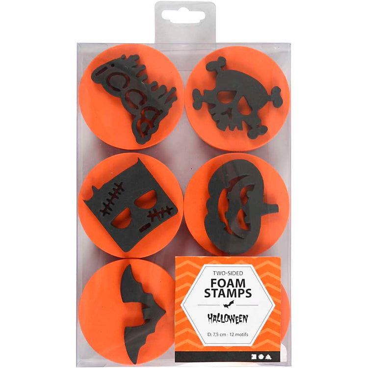 Creativ Company Schaumstoffstempel, Halloween, D 7,5 cm, Stärke 2,5 cm, 6 Stück 1 Box