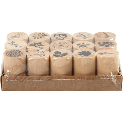 Creativ Company Deco Art Stempel Blumen und Blätter, 15dlg.