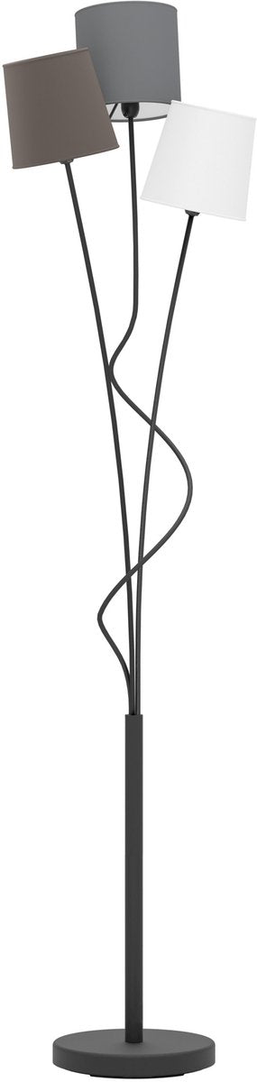 Eglo Maronda Stehleuchte – E14 – 152 cm – Schwarz Anthrazit Weiß Braun