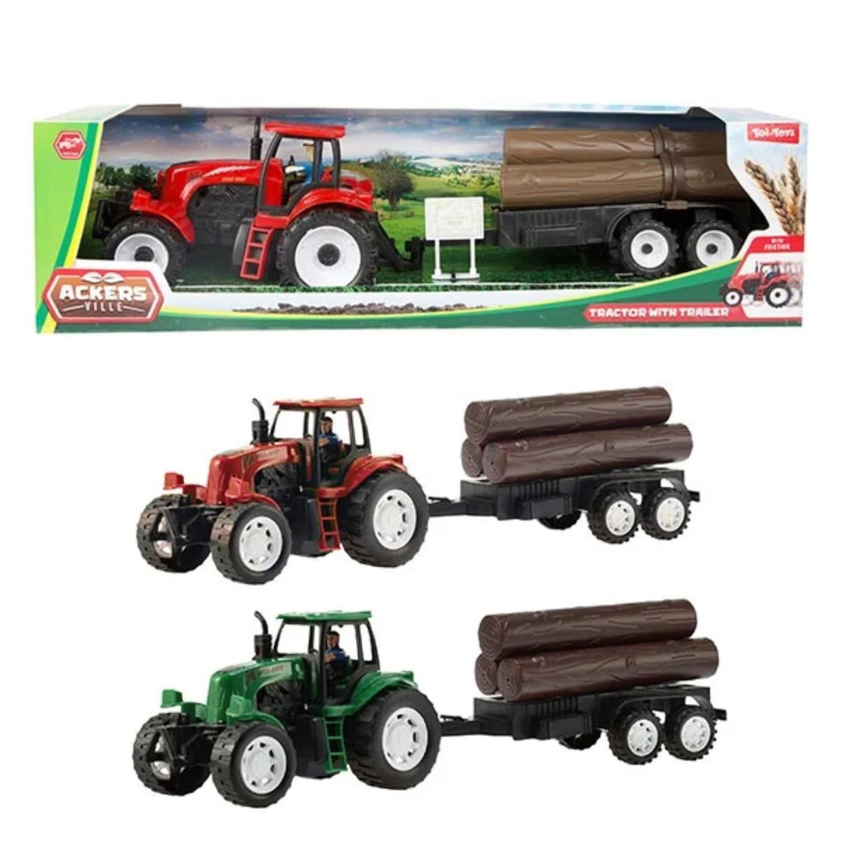 Toi-toys Toi Toys Traktor mit Anhänger 44cm