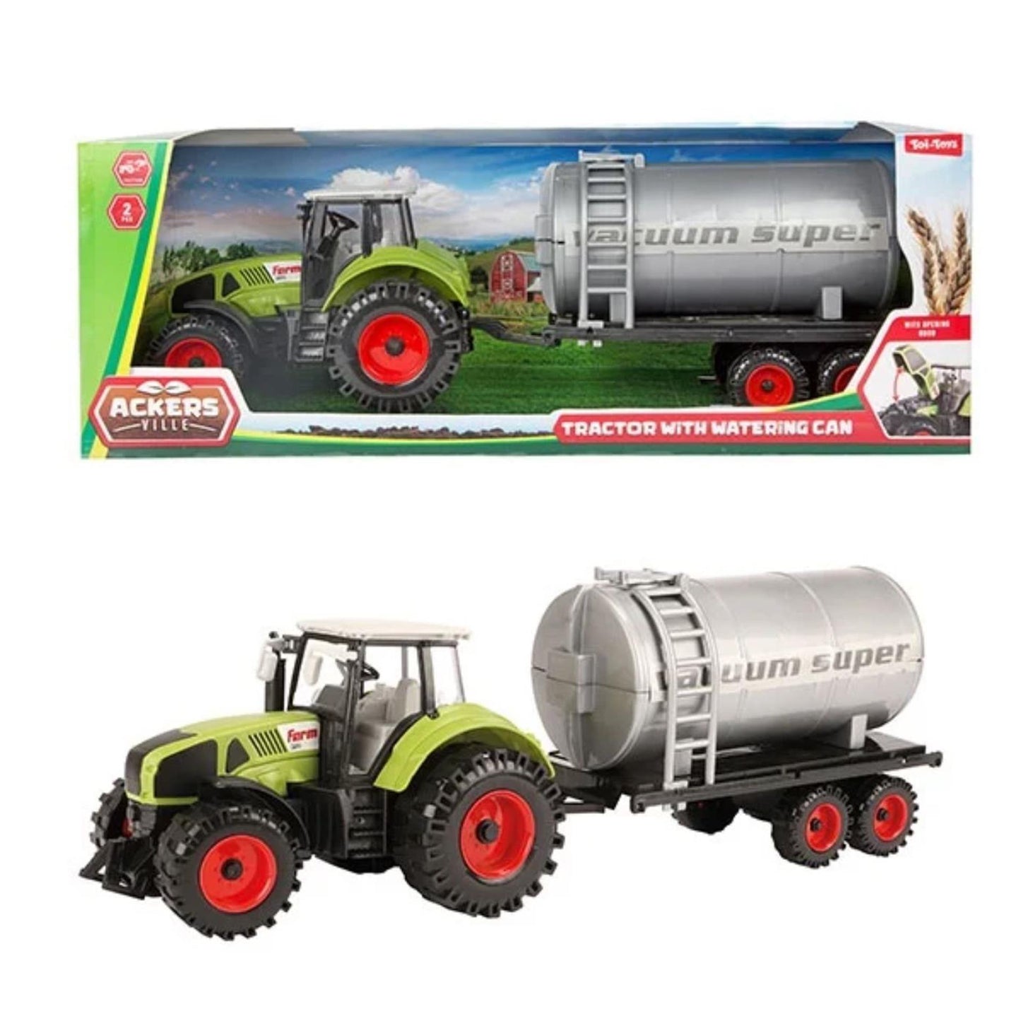 Traktortraktor mit Wassertank grün 20 cm