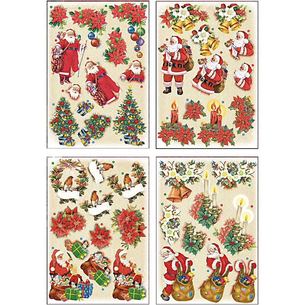 Creativ Company 3D-Blätter, Weihnachten, Bogen 21x30 cm, 4 Bögen 1 Karton