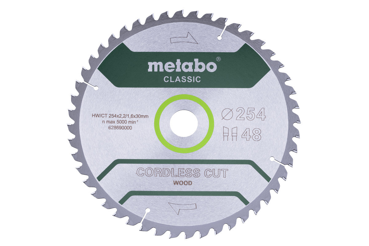 Metabo Zubehör Kreissägeblatt AkkuCutClassic ø 254x30 48 WZ 5° B - 628691000