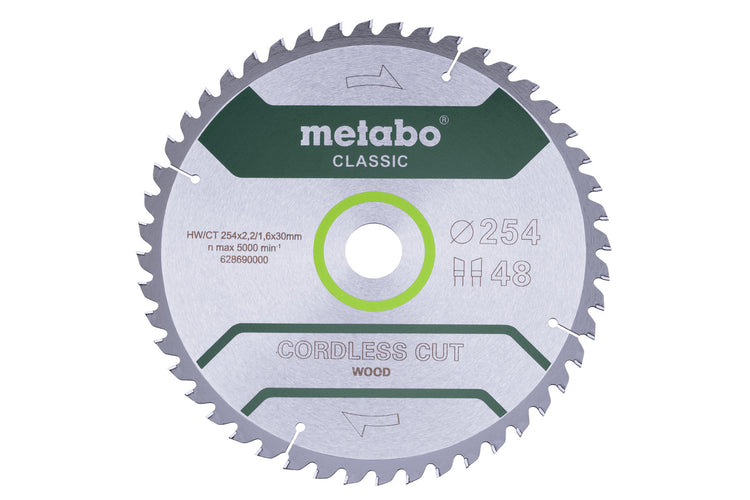 Metabo Zubehör Kreissägeblatt AkkuCutClassic ø 254x30 48 WZ 5° B - 628691000