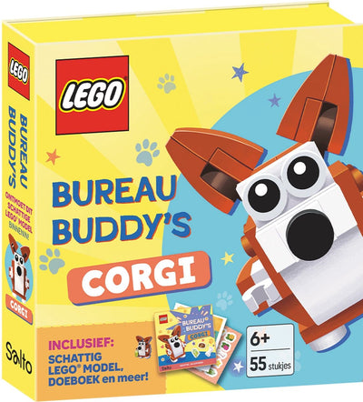 Der Corgi des Ballon-Lego-Schreibtischkumpels