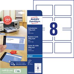 Visitenkarten Avery 260g m2 85 x 54 mm matt