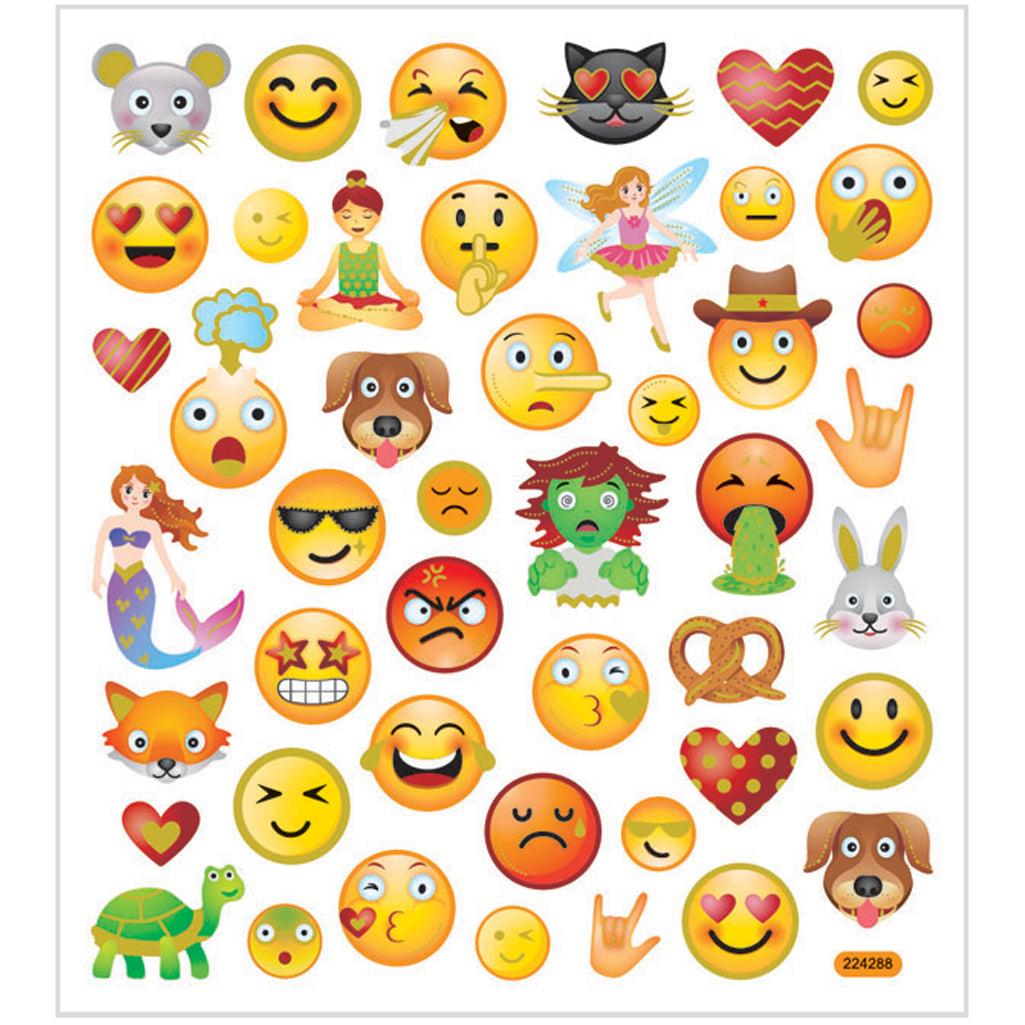 Creativ Firmenaufkleber, Emojis, Blatt 15x16,5 cm, 1 Blatt