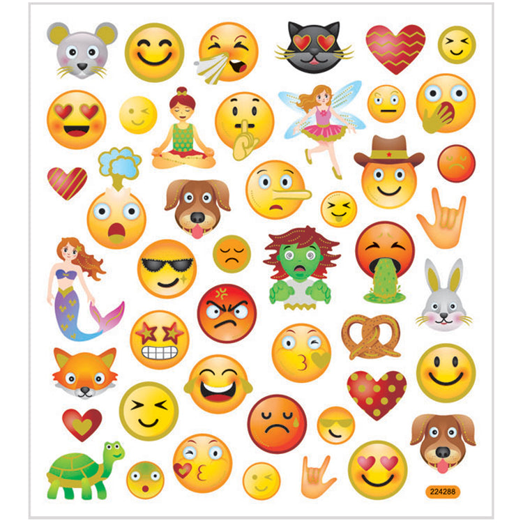 Creativ Firmenaufkleber, Emojis, Blatt 15x16,5 cm, 1 Blatt