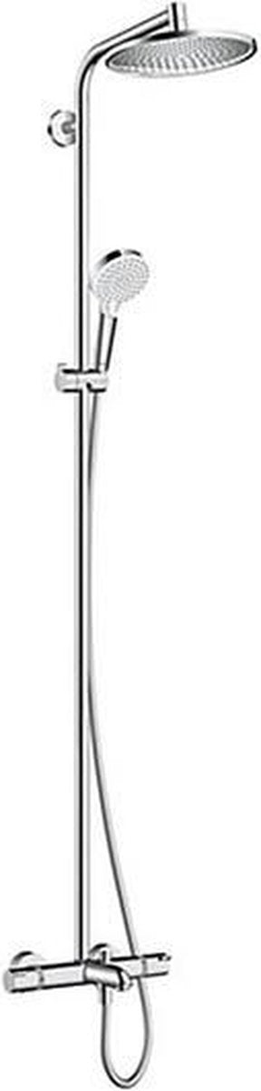 Hansgrohe Crometta S - Showerpipe - Ecosmart Wassersparen - 240mm - 1 Strahlfunktion - Chrom - mit Thermostat