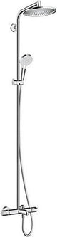 Hansgrohe Crometta S - Showerpipe - Ecosmart Wassersparen - 240mm - 1 Strahlfunktion - Chrom - mit Thermostat