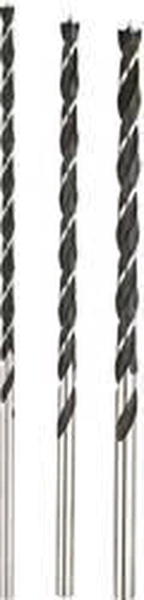 Kwb 3 Stk. Holzbohrer-Set lang – 6 mm, 8 mm, 10 mm – extra lange Bohrer für präzises Bohren in Holzbalken – CV-Stahl, Industriequalität