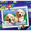 Ravensburger Creart Gemälde auf Nummer süße Welpen