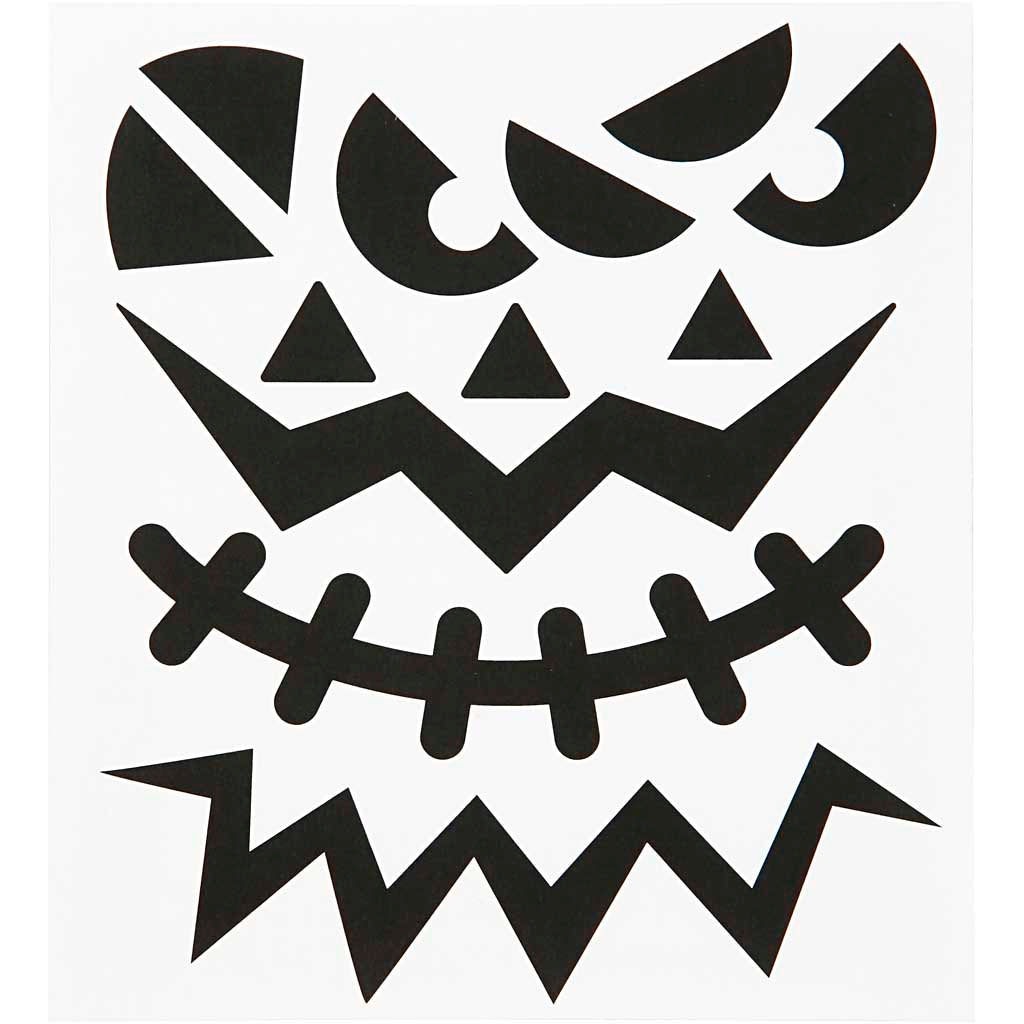 Creativ Firmenaufkleber, Halloween - große Gesichter, Blatt 15x16,5 cm, 1 Blatt