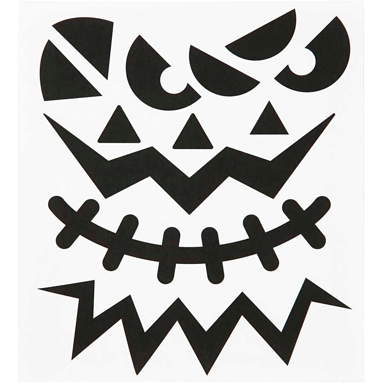 Creativ Firmenaufkleber, Halloween - große Gesichter, Blatt 15x16,5 cm, 1 Blatt