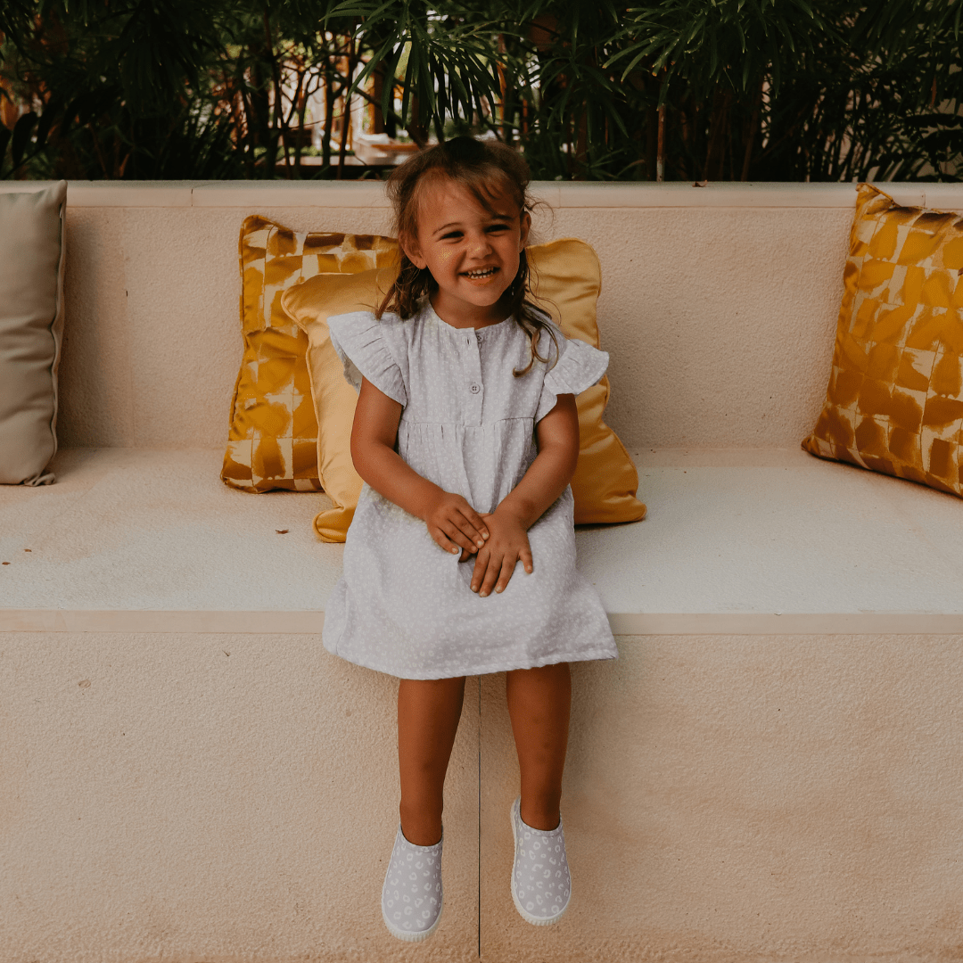 Leopard | Lila Girls Set Strand - Musselin