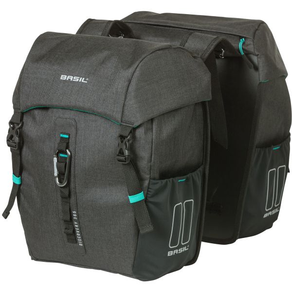 Basildiscovery365D doppelte Fahrradtasche schwarz melee