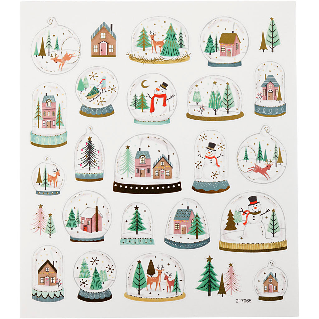 Creativ Firmenaufkleber, Schneekugeln, Blatt 15x16,5 cm, 1 Blatt