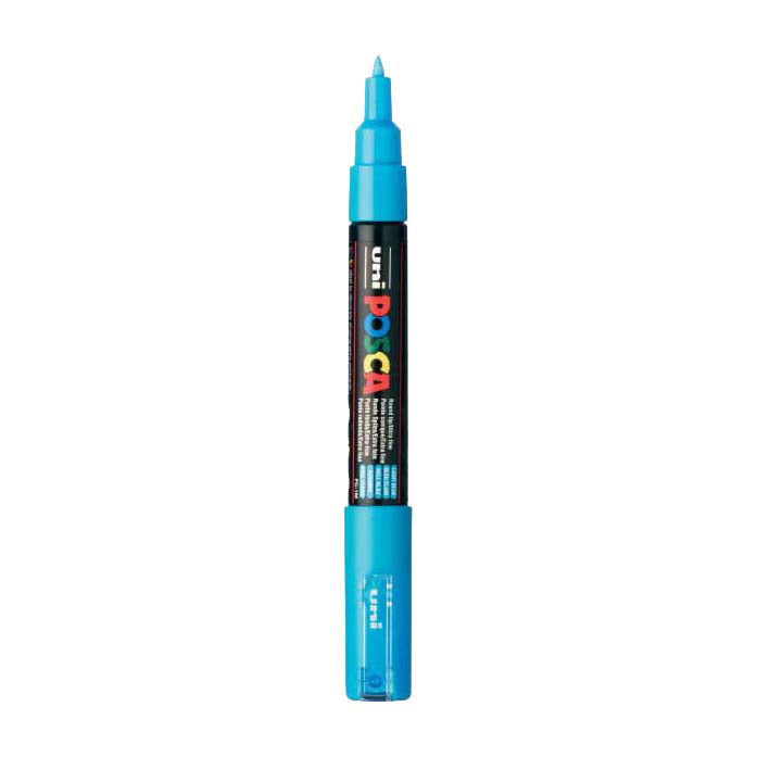 UNI-POSCA POSCA-Marker, AFM PC-1M, Liniendicke 0,7 mm, extra-fein, hellblau, 1 Stück