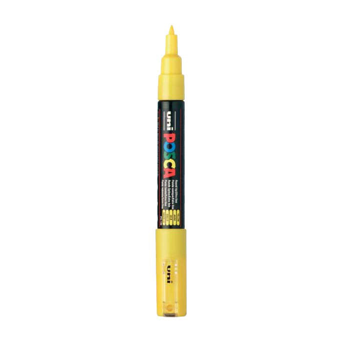 UNI-POSCA POSCA-Marker, AFM PC-1M, Liniendicke 0,7 mm, Extra-Fein, Gelb, 1 Stück