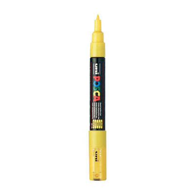 UNI-POSCA POSCA-Marker, AFM PC-1M, Liniendicke 0,7 mm, Extra-Fein, Gelb, 1 Stück