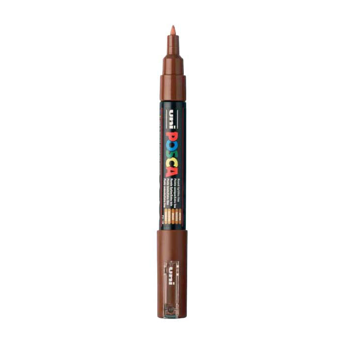 UNI-POSCA POSCA-Marker, AFM PC-1M, Leitungsdicke 0,7 mm, Extra-Fine, Braun, 1 Stück