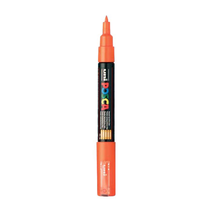 UNI-POSCA POSCA-Marker, AFM PC-1M, Leitungsdicke 0,7 mm, Extra-Fine, Orange, 1 Stück