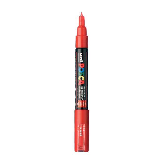 UNI-POSCA POSCA-Marker, AFM PC-1M, Liniendicke 0,7 mm, Extra-Fine, Rot, 1 Stück