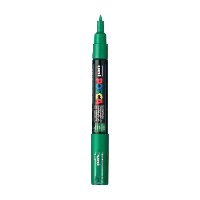 UNI-POSCA POSCA-Marker, AFM PC-1M, Leitungsdicke 0,7 mm, Extra-Fine, Grün, 1 Stück