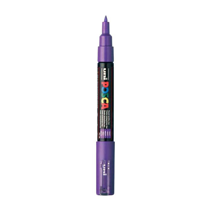UNI-POSCA POSCA-Marker, AFM PC-1M, Leitungsdicke 0,7 mm, Extra-Fine, Violett, 1 Stück