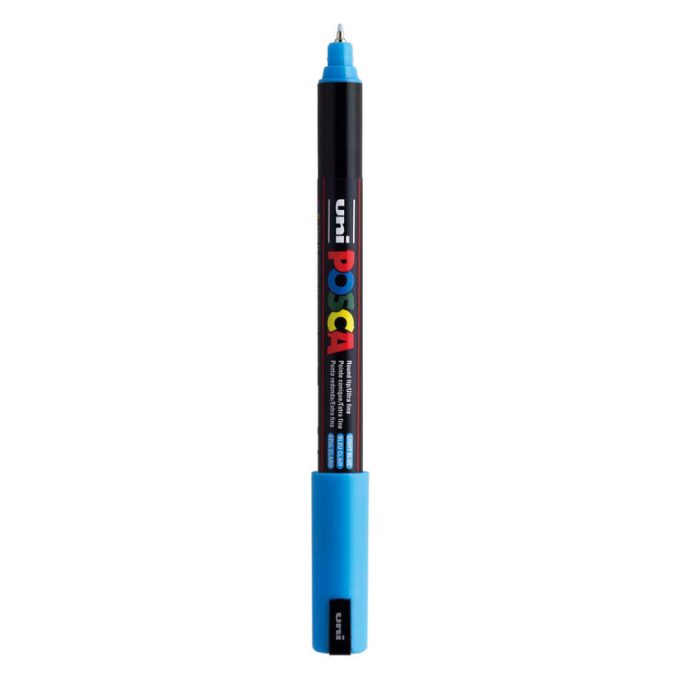 UNI-POSCA POSCA-Marker, AFM PC-1MR, Leitungsdicke 0,7 mm, extra-fein, hellblau, 1 Stück