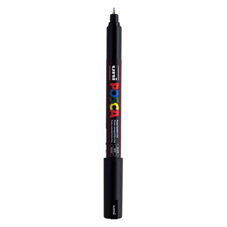 UNI-POSCA POSCA-Marker, AFM PC-1MR, Leitungsdicke 0,7 mm, Extra-Fine, Schwarz, 1 Stück