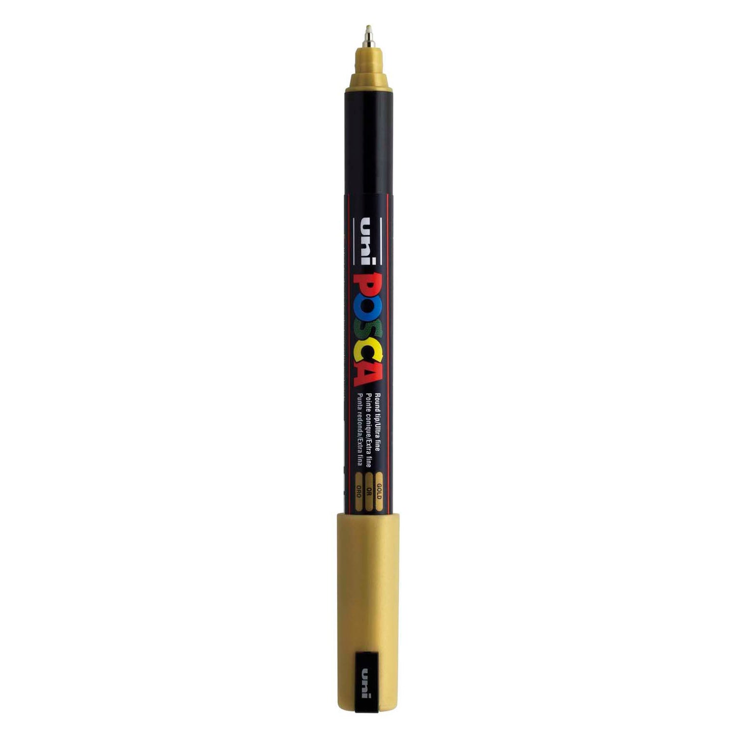 UNI-POSCA POSCA-Marker, AFM PC-1MR, Leitungsdicke 0,7 mm, Extra-Fine, Gold, 1 Stück