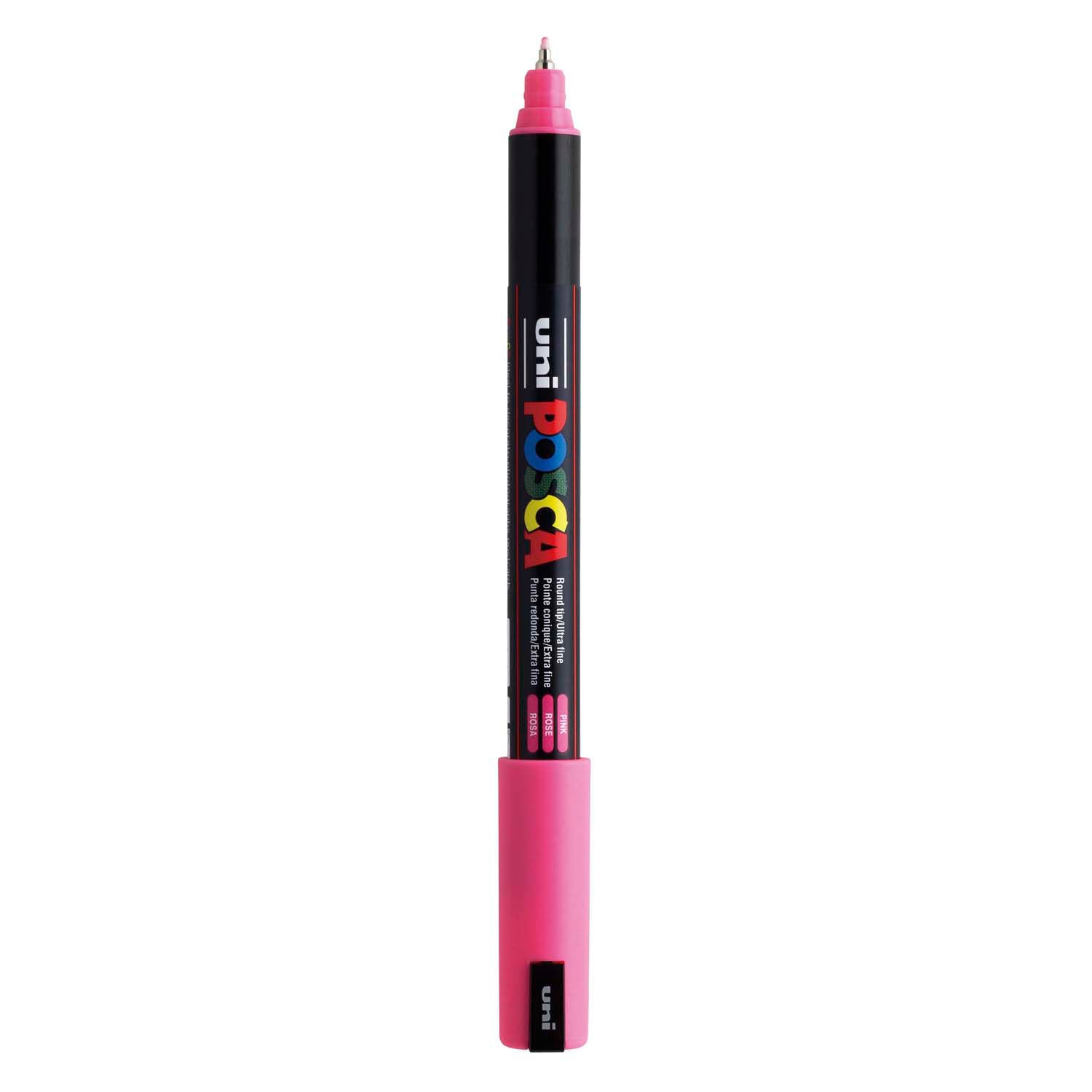 UNI-POSCA POSCA-Marker, AFM PC-1MR, Leitungsdicke 0,7 mm, Extra-Fine, Rosa, 1 Stück