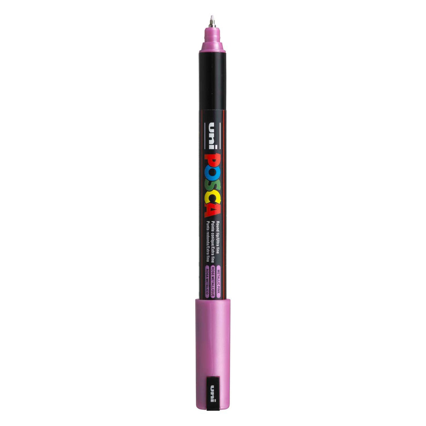 UNI-POSCA POSCA-Marker, AFM PC-1MR, Leitungsdicke 0,7 mm, extra-feiner, metallisches Rosa, 1 Stück