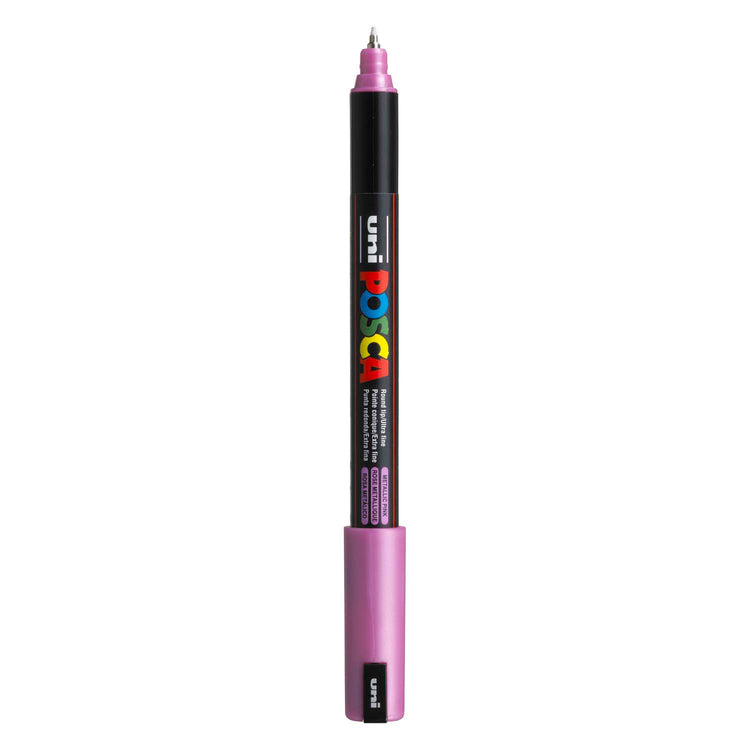 UNI-POSCA POSCA-Marker, AFM PC-1MR, Leitungsdicke 0,7 mm, extra-feiner, metallisches Rosa, 1 Stück