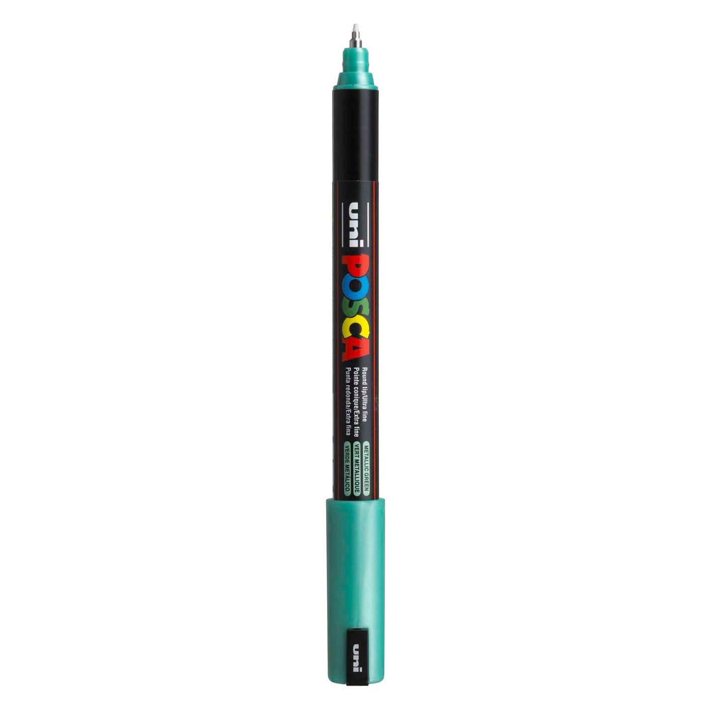 UNI-POSCA POSCA-Marker, AFM PC-1MR, Leitungsdicke 0,7 mm, extra-feiner, grünes Metallic, 1 Stück
