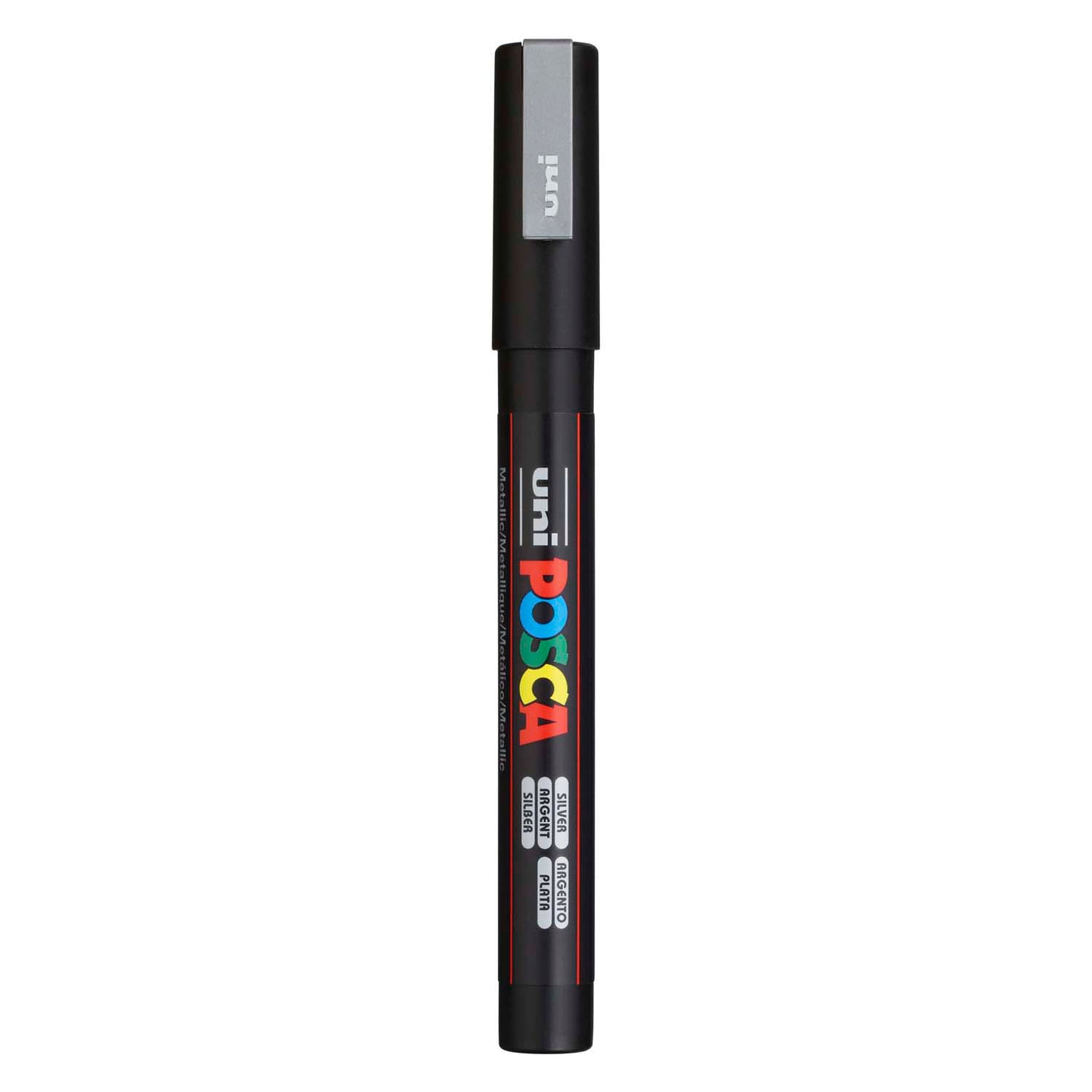 UNI-POSCA POSCA-Marker, AFM PC-3M, Liniendicke 0,9-1,3 mm, fein, Silber, 1 Stück