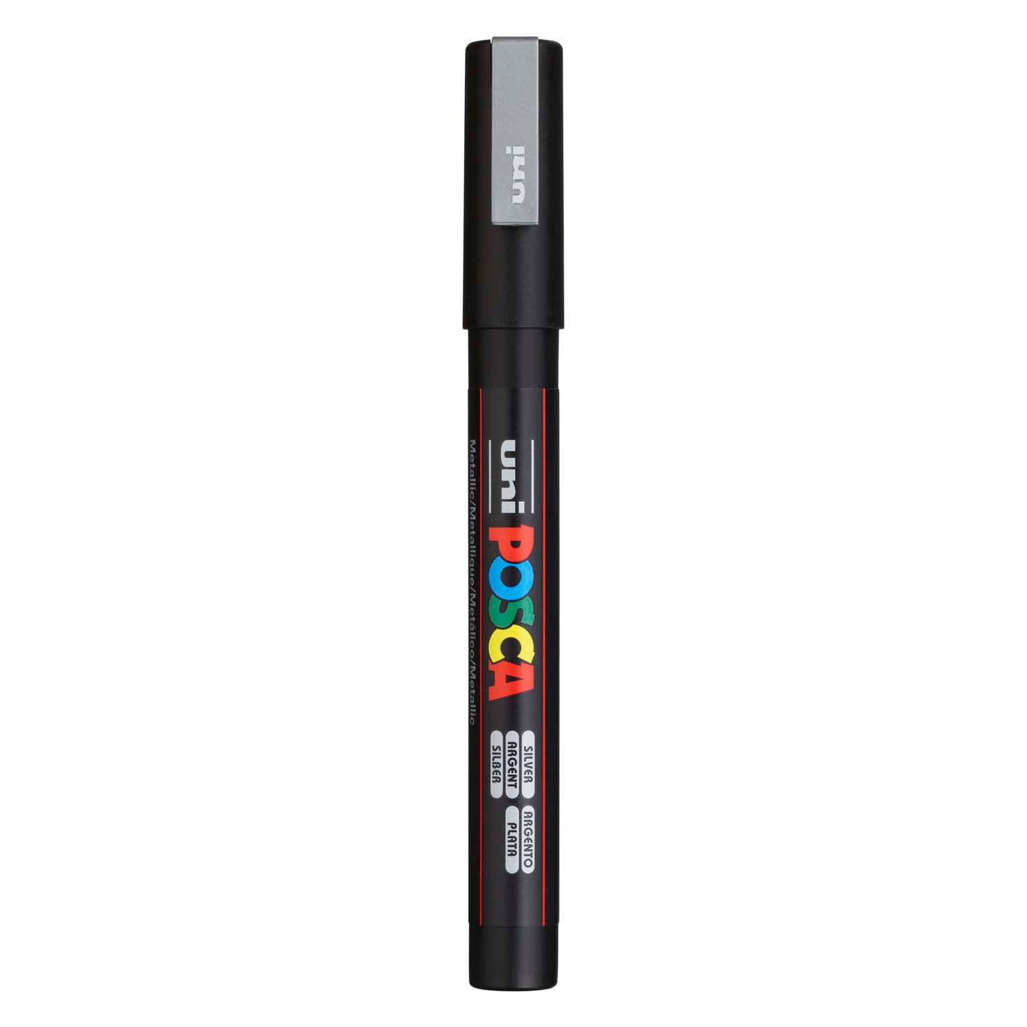 UNI-POSCA POSCA-Marker, AFM PC-3M, Liniendicke 0,9-1,3 mm, fein, Silber, 1 Stück